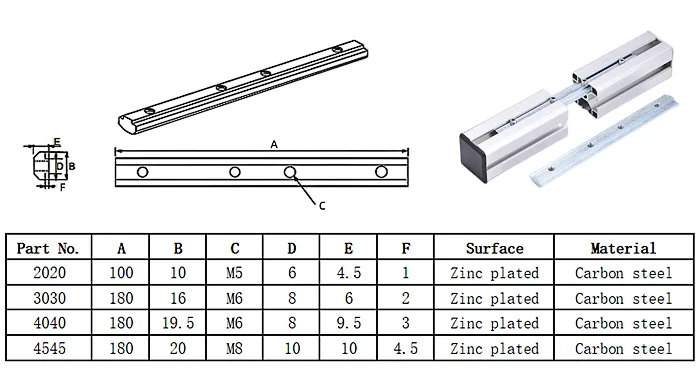 Slot connector for 3030 4040 4545 aluminum profile(Images1)