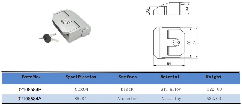 Black Large Slam Door Latch with Internal Release(Images1)