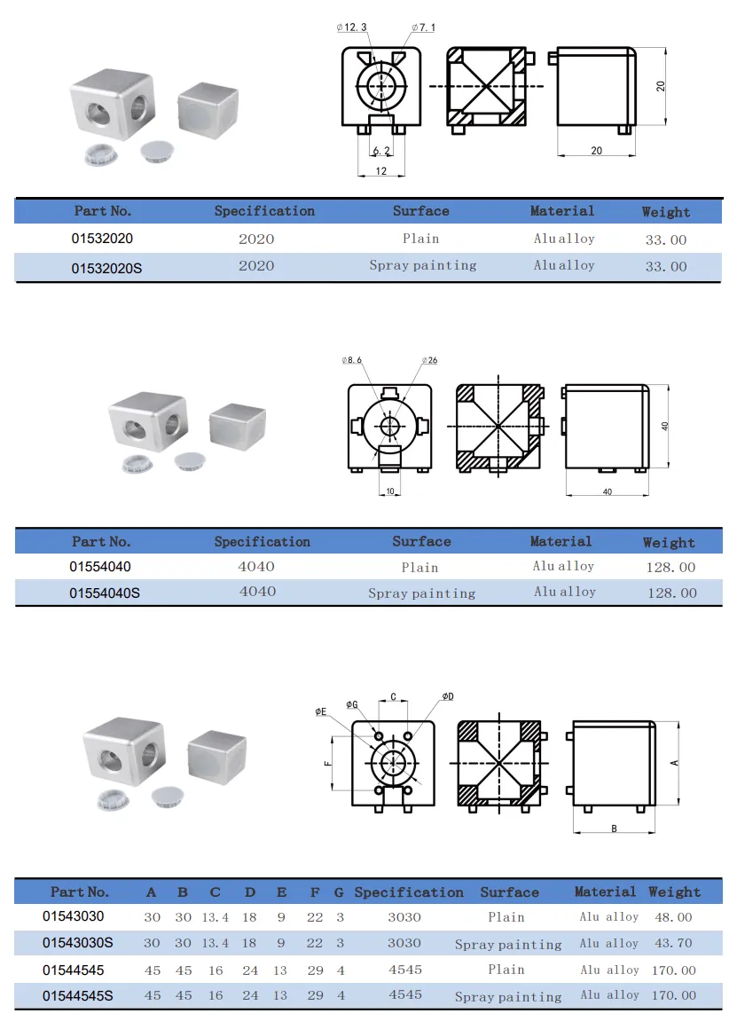 cubic corner connector 2-Way 3-way Connector For Aluminum Extrusion Profile(Images1)