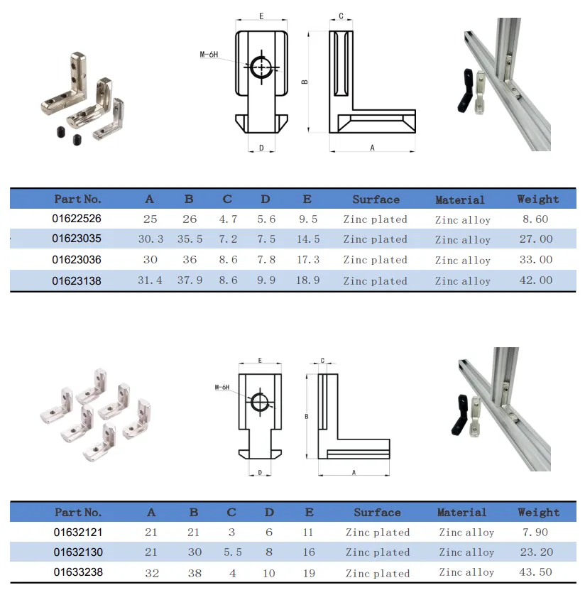 Fastener Nickel plated Inner L shape inner connector(Images1)