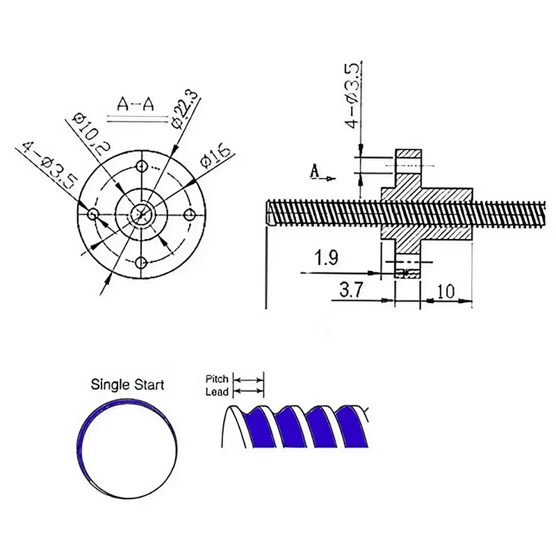 20/100/1500/2000mm Lead Screw Ball Screw(Images2)