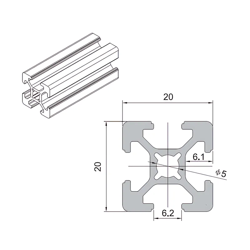 2020/2040/2080 Aluminium Extrusion T-Slot Profile(Images1)