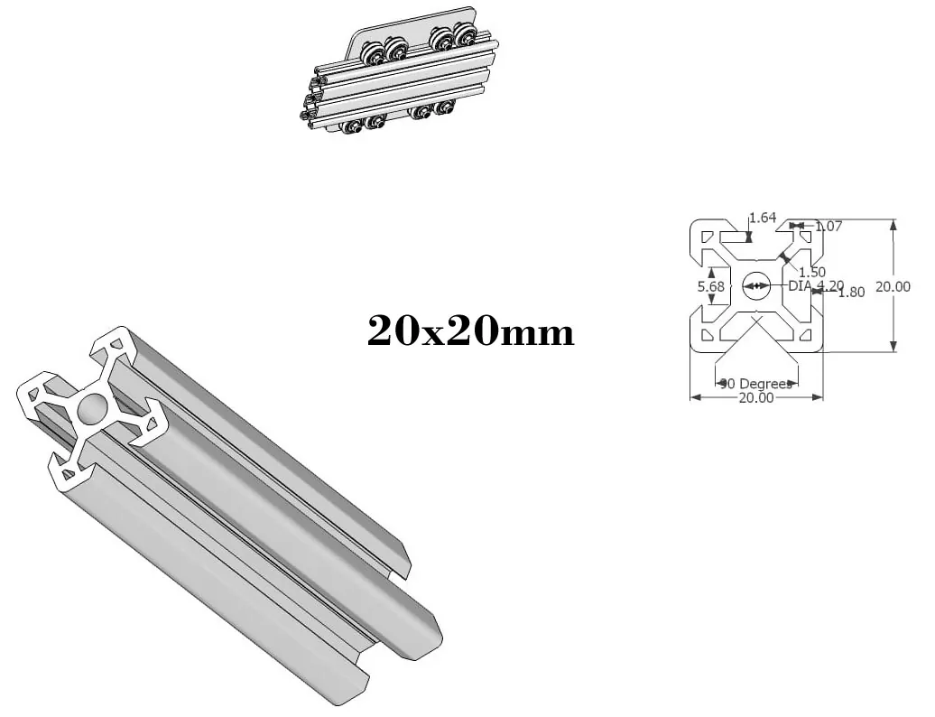 2020/2040/2060 V Slot Aluminium Profile Extrusion(Images1)