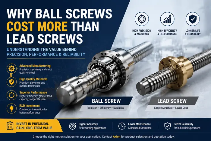 Why Ball Screws Cost More Than Lead Screws in Industrial Motion Systems